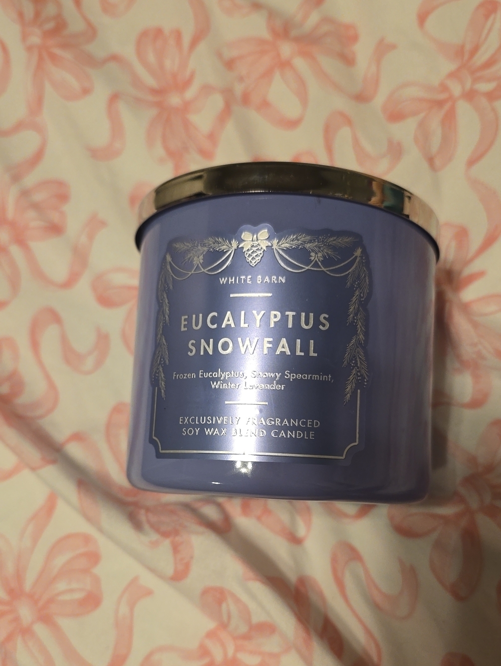 BNWT Bath And Body Works Eucalyptus Snowfall 3 Wick Candle